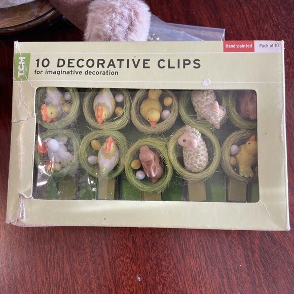 Tchibo 10 Hand-Painted Decorative Clips For Crafting - NIB - Picture 6 of 6